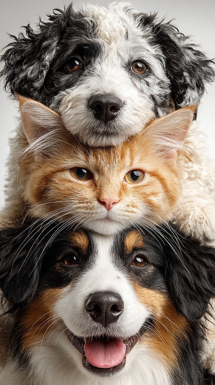 Perros y gatos pacientes de la clínica veterinaria